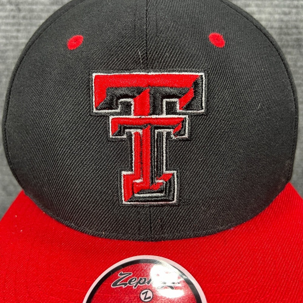 Texas Tech Red Raiders Cap Hat Snap Back Black Zephyer New with Tags NWT Big 12 - Picture 2 of 14